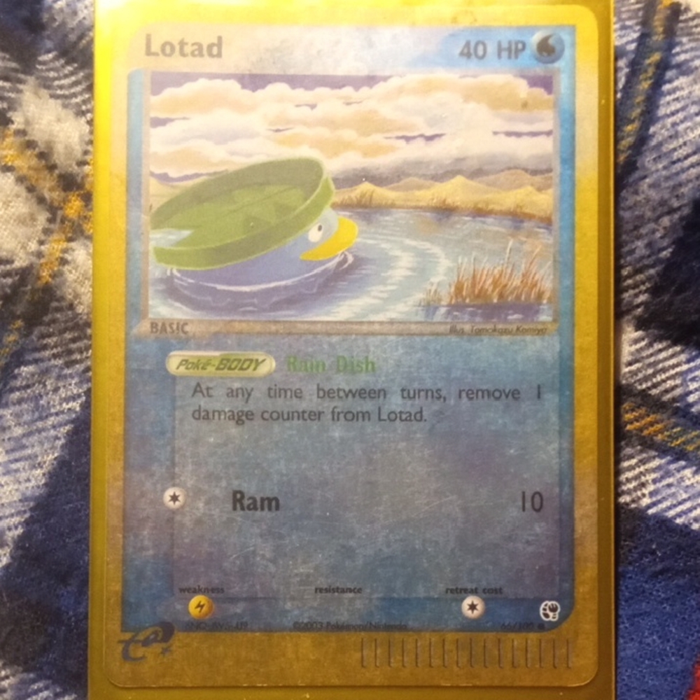 Nintendo Lotad Trading Card - Blue and Gold